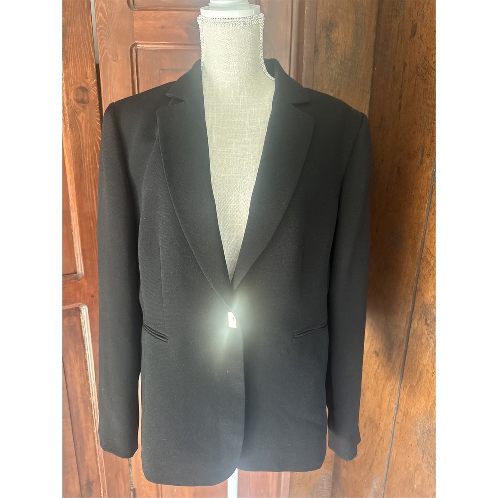 Tahari ASL Women's Size 16 Jacket Blazer Black Lined Padded Shoulders EUC
